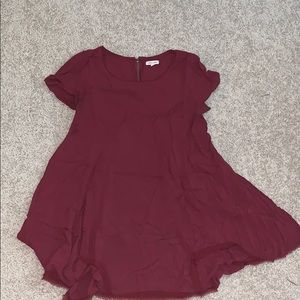 Red, short sleeve dress